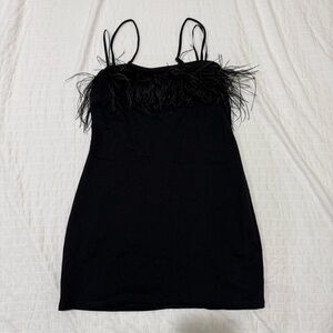 Wild Fable Black Feather Trimmed Women's Dress Size M